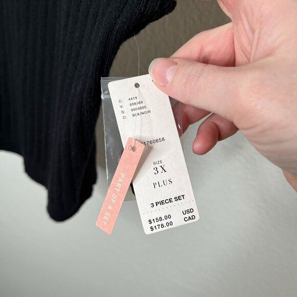 Daily Practice by Anthropology plus size Black V-Neck Ribbed Tank Top 3X - Picture 6 of 11